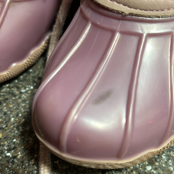 Pre-owned ADRIENNE VITTADINI BAMBINI TODDLER 9 PINK GLITTER DUCK BOOTS - Picture 3 of 15